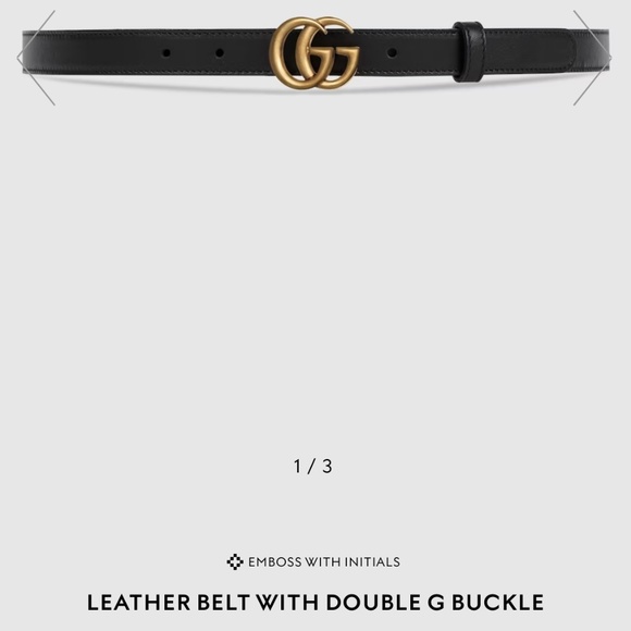 GUCCI - Leather Belt w/ Double G Buckle main image 4